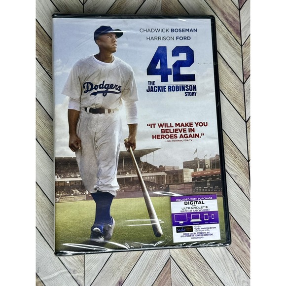 Warner Bros. Other - New Sealed‎ 42 The Jackie Robinson Story DVD Movie Chadwick Boseman Warner Bros